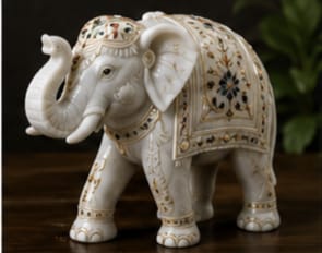 Marble Elephant Figurine